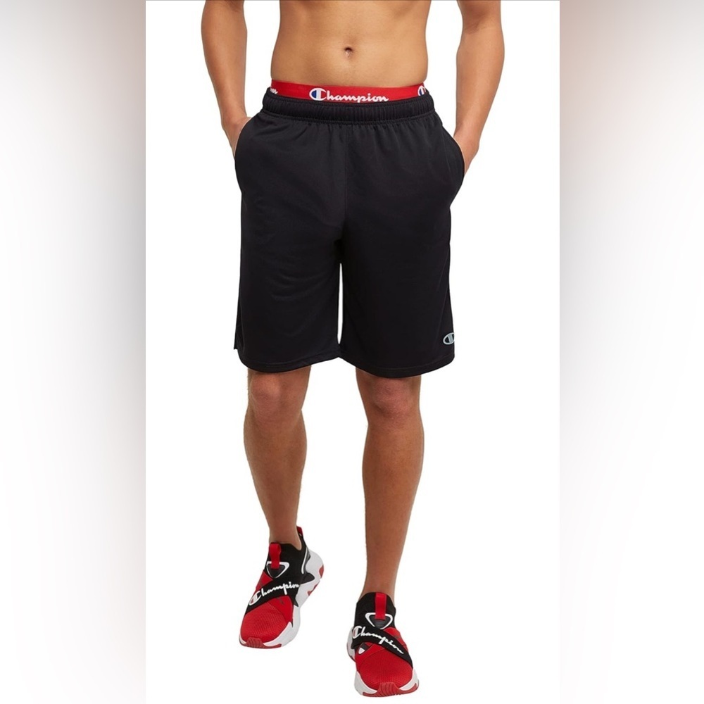 NWT- Champion Men's Sport Shorts, Moisture Wicking SIZE: Medium COLOR: Black - Picture 1 of 10